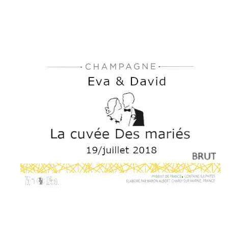 étiquette personnalisé L'UNIVERSELLE BRUT CHAMPAGNE BARON ALBERT