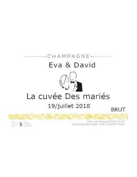 étiquette personnalisé L'UNIVERSELLE BRUT CHAMPAGNE BARON ALBERT étiquette personnalisé L'UNIVERSELLE BRUT CHAMPAGNE BARON ALBERT