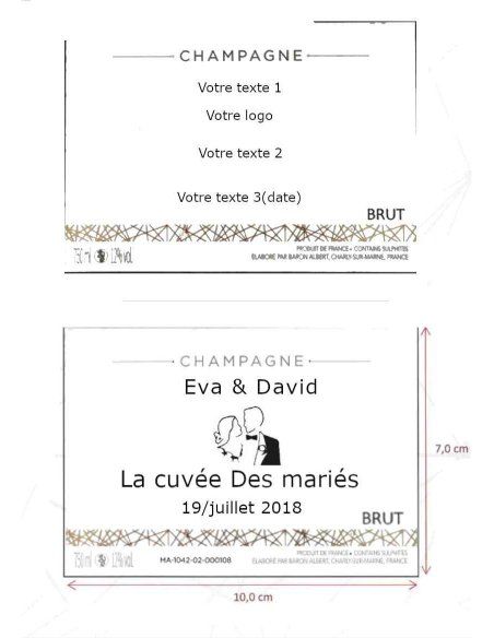 mode emploie étiquette personnalisé L'UNIVERSELLE BRUT CHAMPAGNE BARON ALBERT mode emploie étiquette personnalisé L'UNIVERSELLE BRUT CHAMPAGNE BARON ALBERT