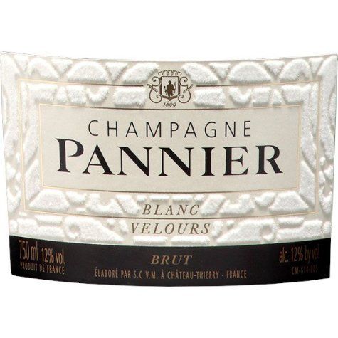 Etiquette champagne Blanc Velours Pannier