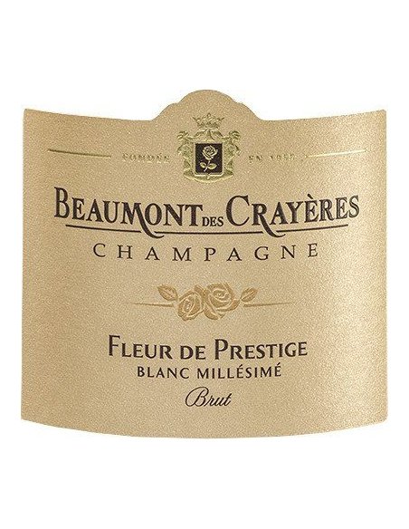 Etiquette Fleur de Prestige champagne Beaumont des crayères Etiquette Fleur de Prestige champagne Beaumont des crayères