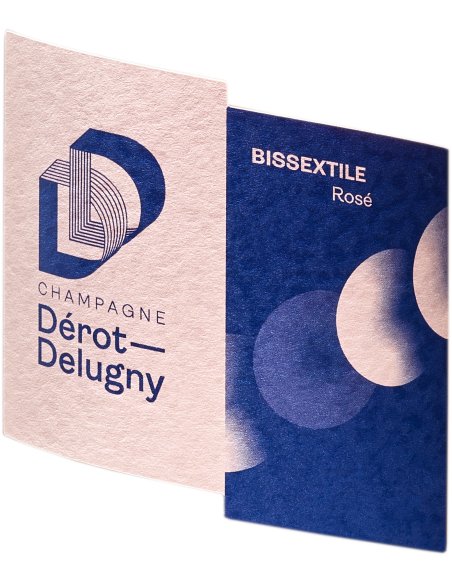 Etiquette Champagne rosé Dérot Delugny