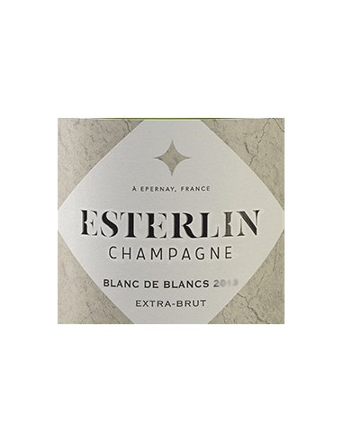 étiquette Blanc de Blancs extra Brut Millésime Esterlin
