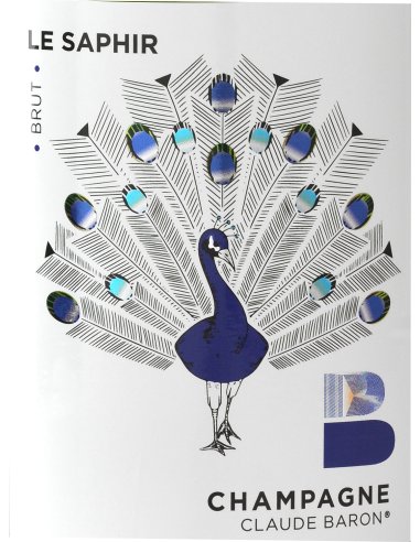 Etiquette Saphir Claude Baron le Paon