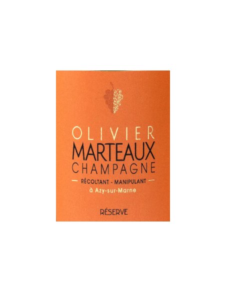 Etiquette BRUT RESERVE CHAMPAGNE olivier MARTEAUX